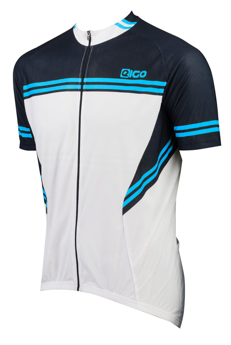 Eigo Diamond Mens Short Sleeve Cycling Jersey White / Black / Blue