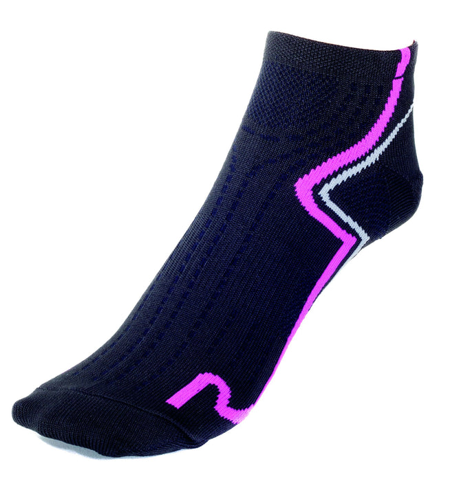 Eigo Low Cut Ladies Cycling Socks Coolmax Black/Magenta