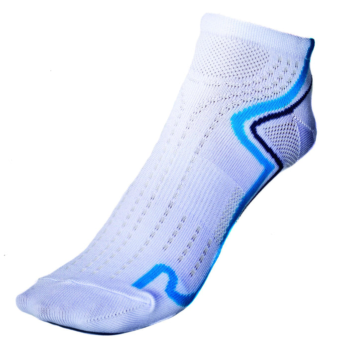 Eigo Low Cut Ladies Cycling Socks Coolmax White/Cyan