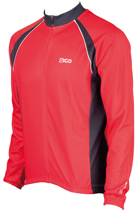 Eigo Logic Mens Long Sleeve Cycling Jersey Red / Black
