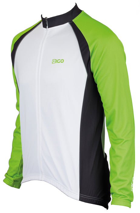Eigo Logic Mens Long Sleeve Cycling Jersey Green / Black