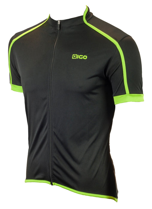 EIGO Classic Mens Short Sleeve Cycling Jersey Black / Green