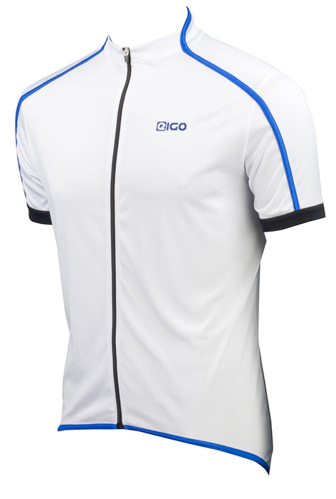 EIGO Classic Mens Short Sleeve Cycling Jersey White / Blue