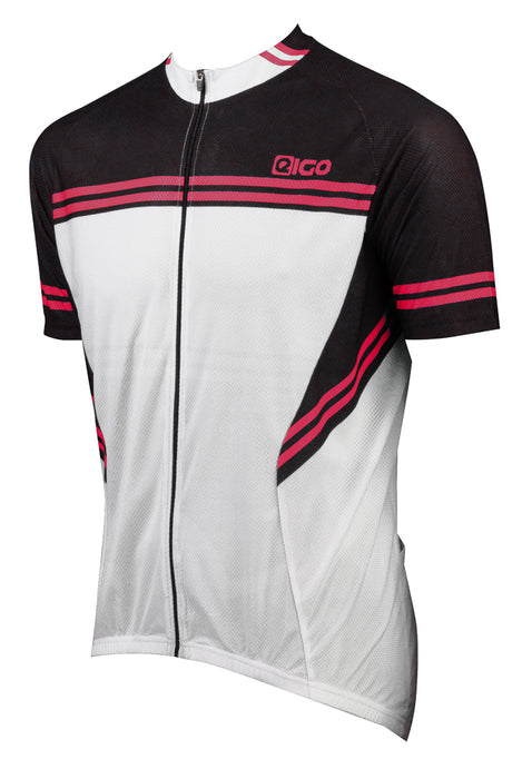 Eigo Diamond Mens Short Sleeve Cycling Jersey White / Black / Red